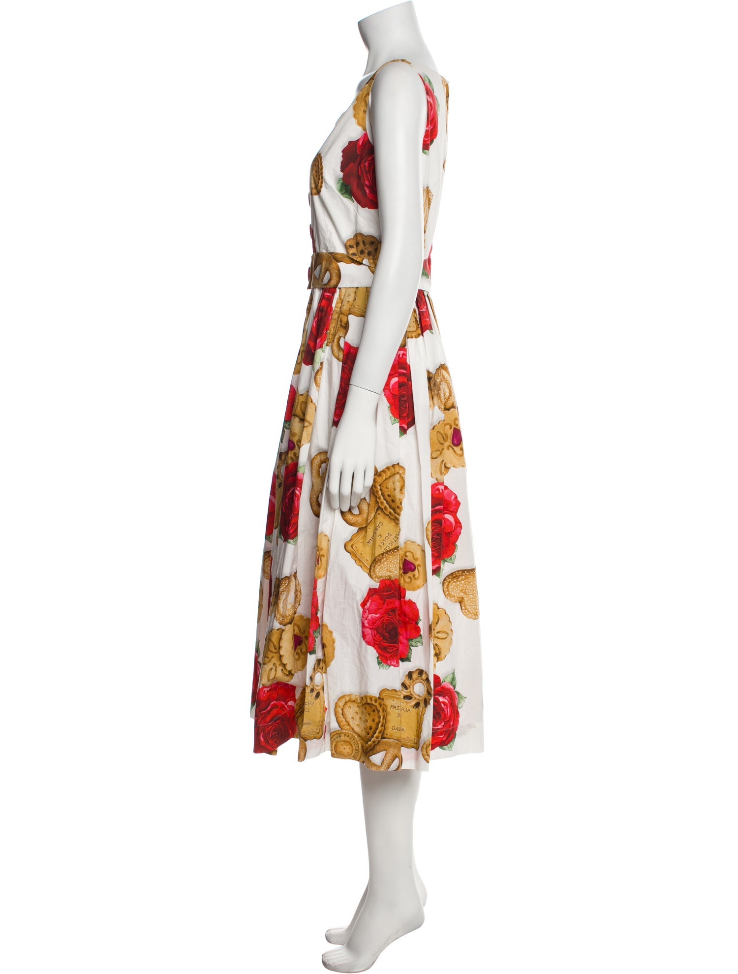 Dolce & Gabbana Floral Print Midi Length Dress