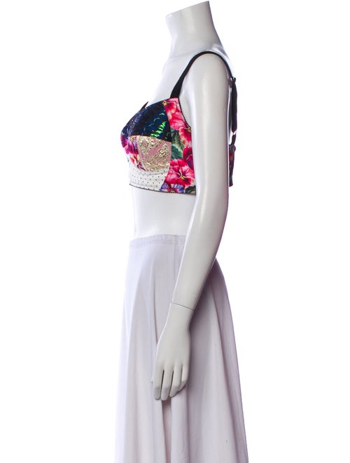 Dolce & Gabbana Printed Square Neckline Crop Top