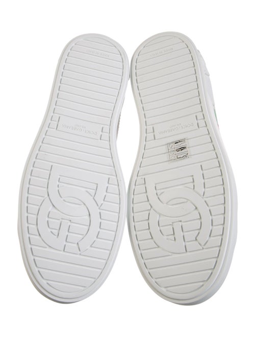 Dolce & Gabbana Leather Floral Print Sneakers