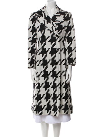 Dolce & Gabbana Wool Houndstooth Print Trench Coat