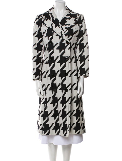 Dolce & Gabbana Wool Houndstooth Print Trench Coat