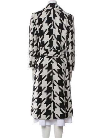 Dolce & Gabbana Wool Houndstooth Print Trench Coat
