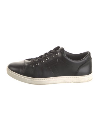 Dolce & Gabbana Faux Pearl Accents Leather Sneakers