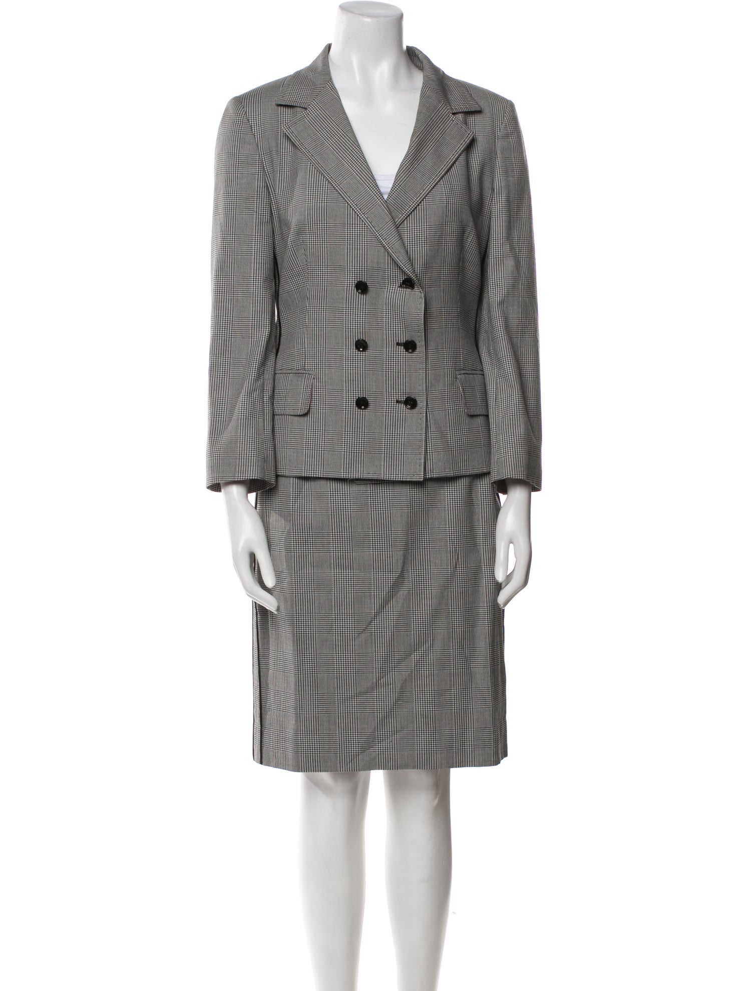 Dolce & Gabbana Plaid Print Skirt Suit