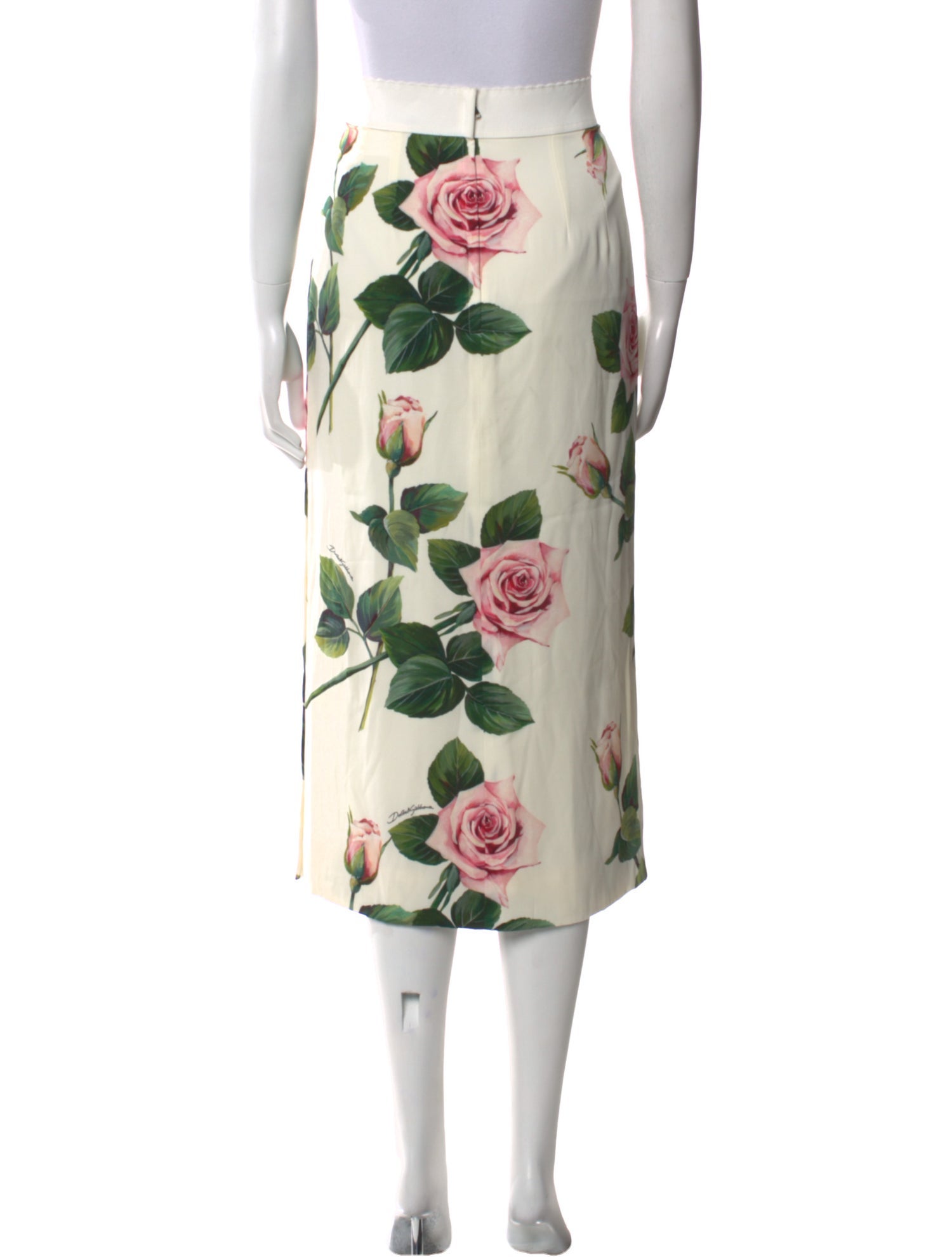 Dolce & Gabbana Silk Midi Length Skirt