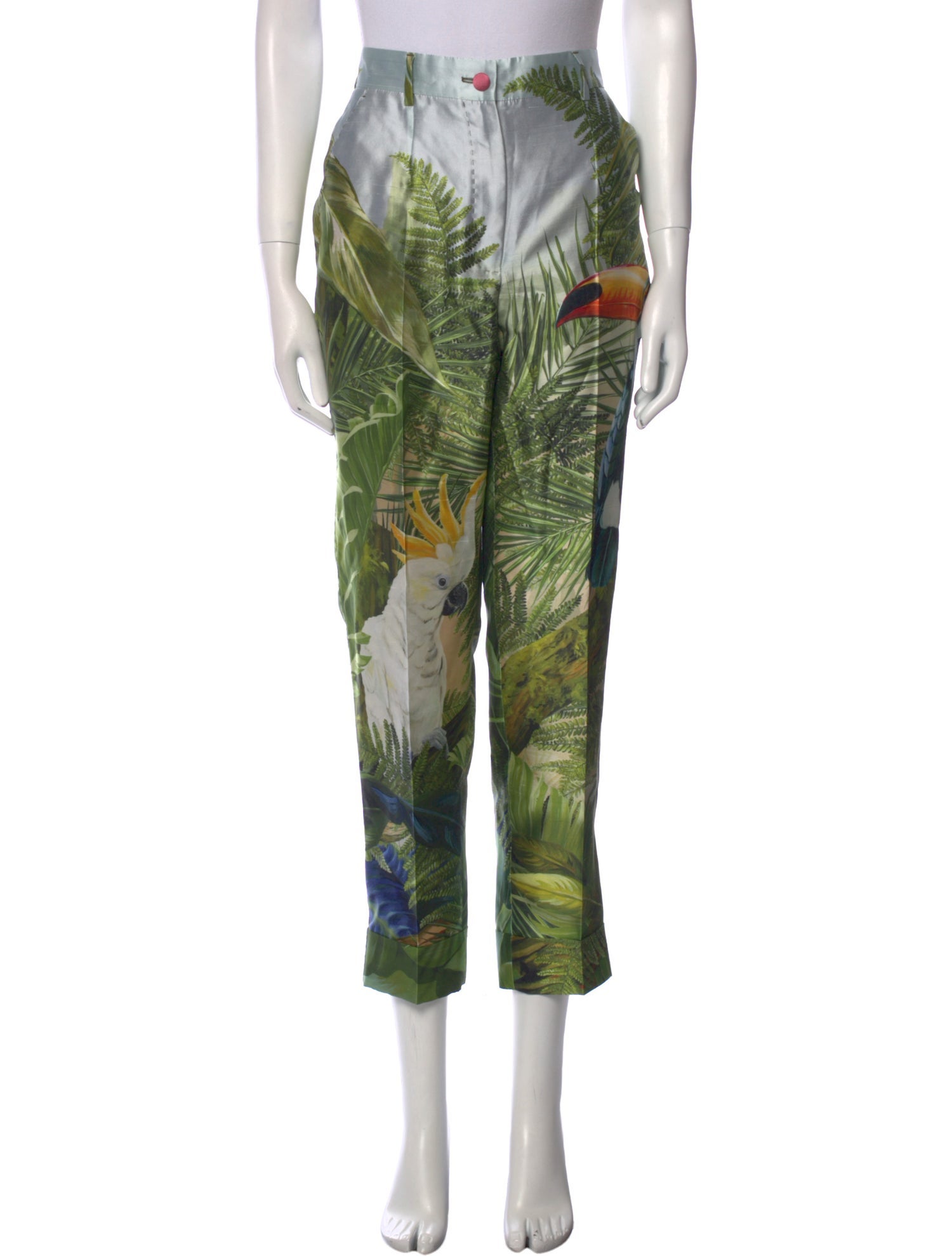 Dolce & Gabbana Silk Straight Leg Pants