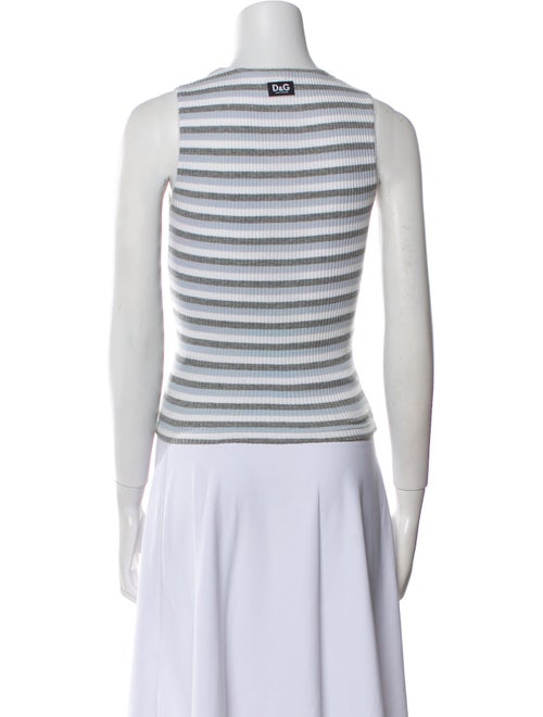 D&G Striped Crew Neck Crop Top