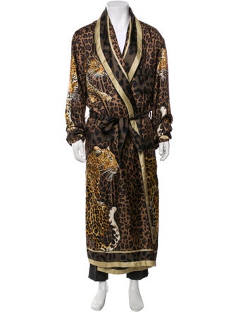 Dolce & Gabbana Silk Animal Print Robe