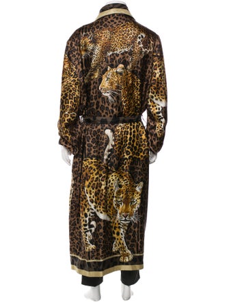 Dolce & Gabbana Silk Animal Print Robe