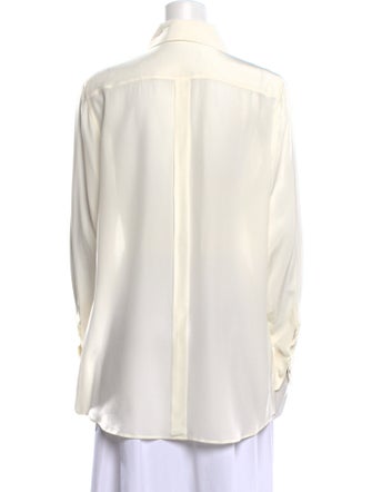 Dolce & Gabbana Silk Long Sleeve Button-Up Top