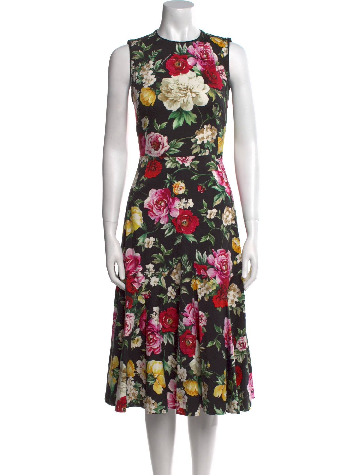 Dolce & Gabbana Floral Print Midi Length Dress