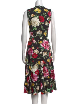 Dolce & Gabbana Floral Print Midi Length Dress