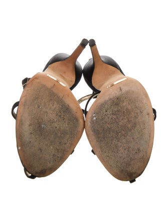 Dolce & Gabbana Satin Crystal Embellishments T-Strap Sandals