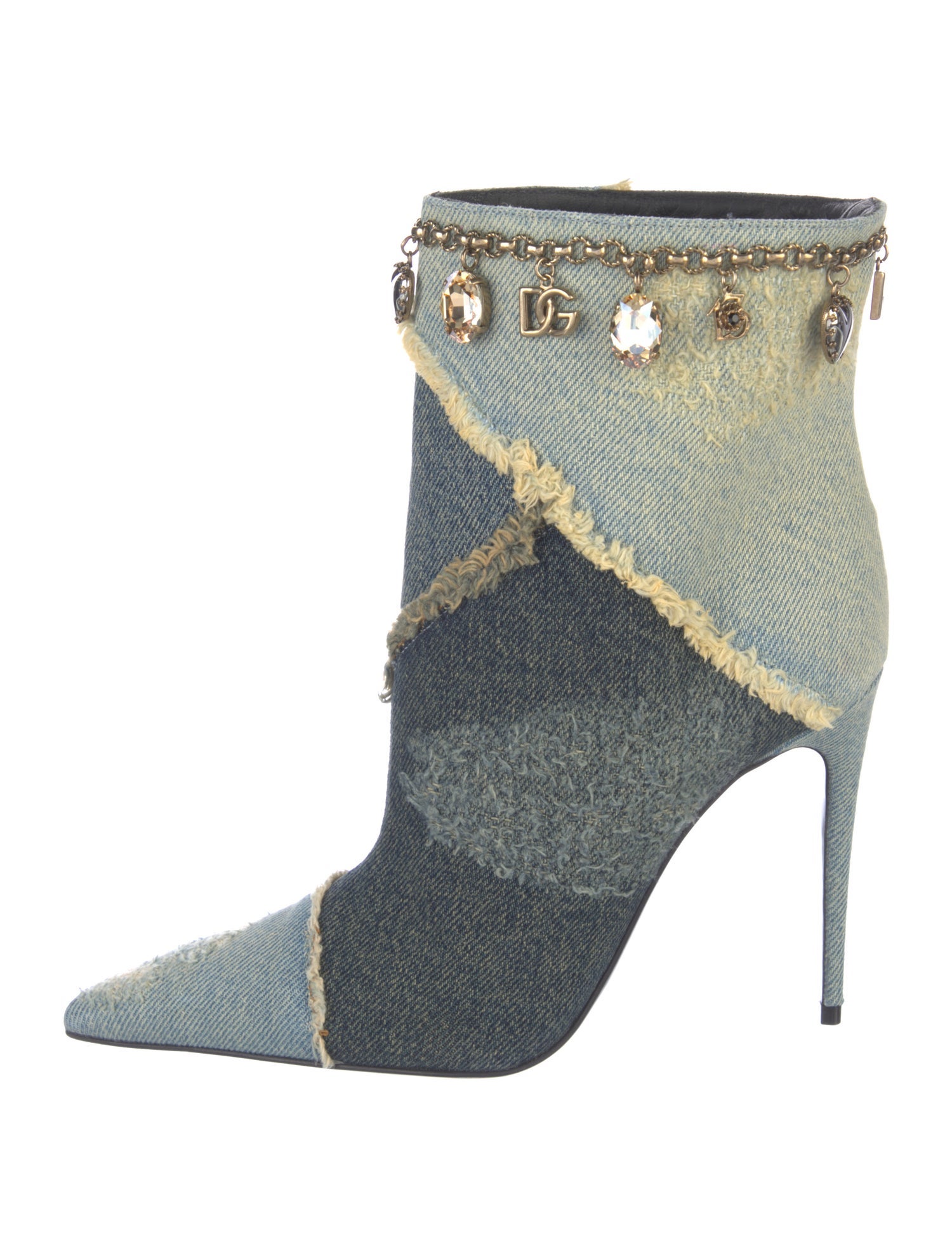 Dolce & Gabbana Denim Patterned Boots