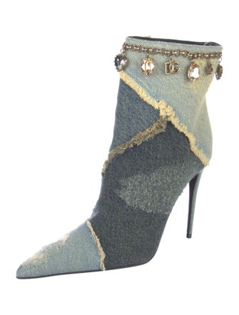 Dolce & Gabbana Denim Patterned Boots
