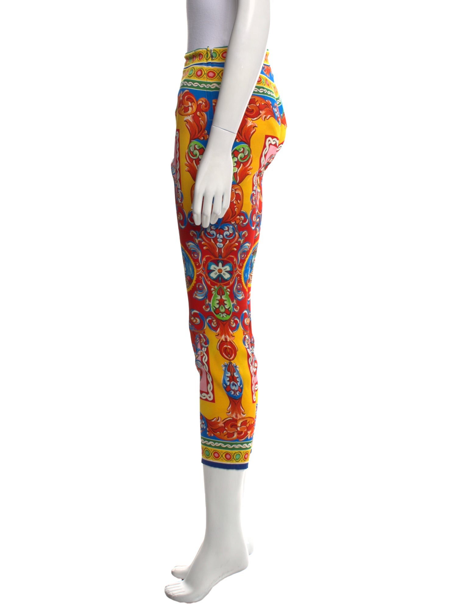 Dolce & Gabbana Silk Skinny Leg Pants