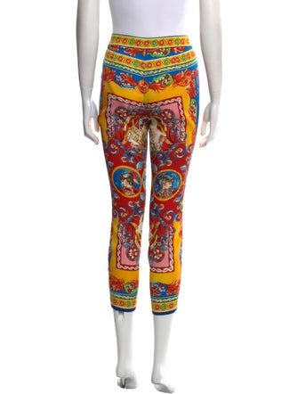 Dolce & Gabbana Silk Skinny Leg Pants
