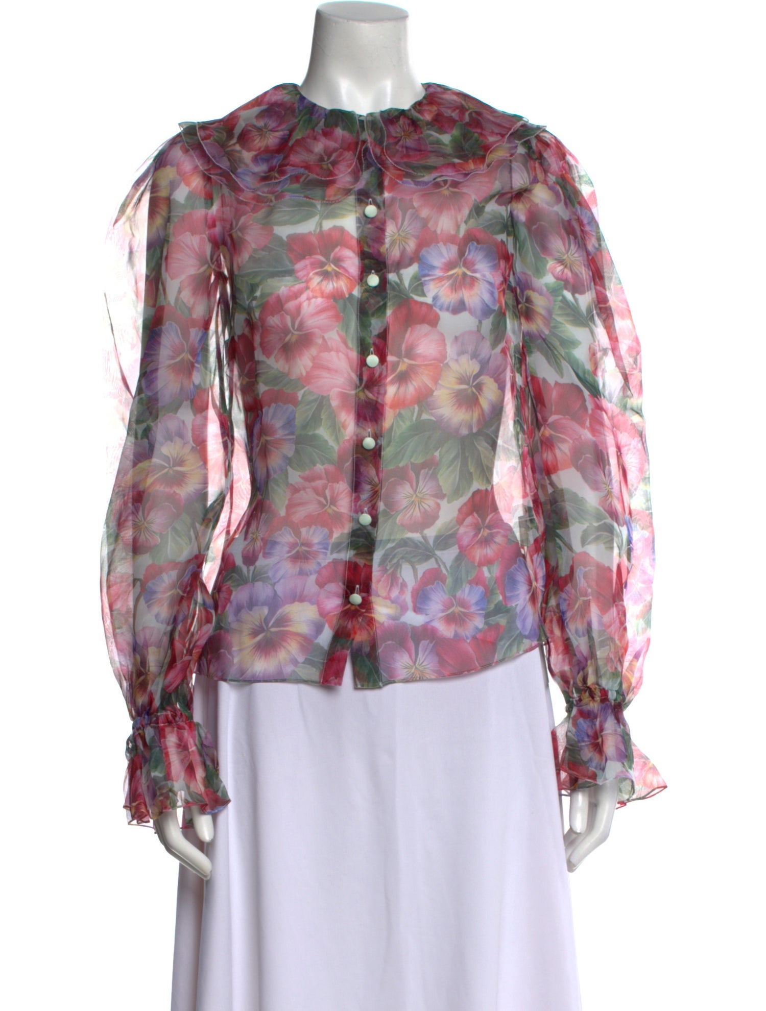 Dolce & Gabbana Silk Floral Print Blouse