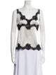 Dolce & Gabbana Silk Lace Pattern Crop Top