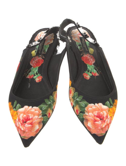 Dolce & Gabbana Floral Print Crystal Embellishments Mules