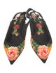 Dolce & Gabbana Floral Print Crystal Embellishments Mules