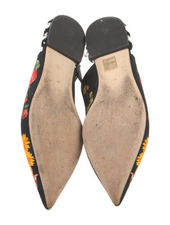 Dolce & Gabbana Floral Print Crystal Embellishments Mules