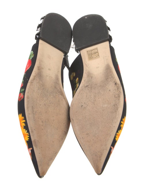 Dolce & Gabbana Floral Print Crystal Embellishments Mules