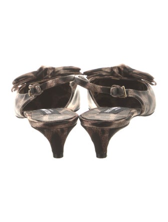 Dolce & Gabbana Animal Print Bow Accents Slingback Pumps