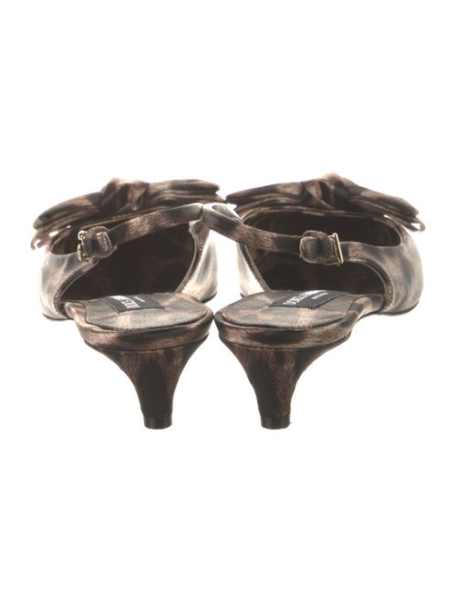 Dolce & Gabbana Animal Print Bow Accents Slingback Pumps