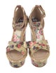 Dolce & Gabbana Leather Floral Print Sandals