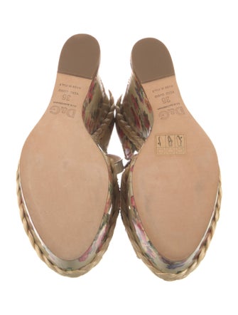 Dolce & Gabbana Leather Floral Print Sandals