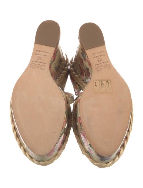 Dolce & Gabbana Leather Floral Print Sandals