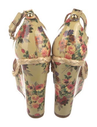 Dolce & Gabbana Leather Floral Print Sandals