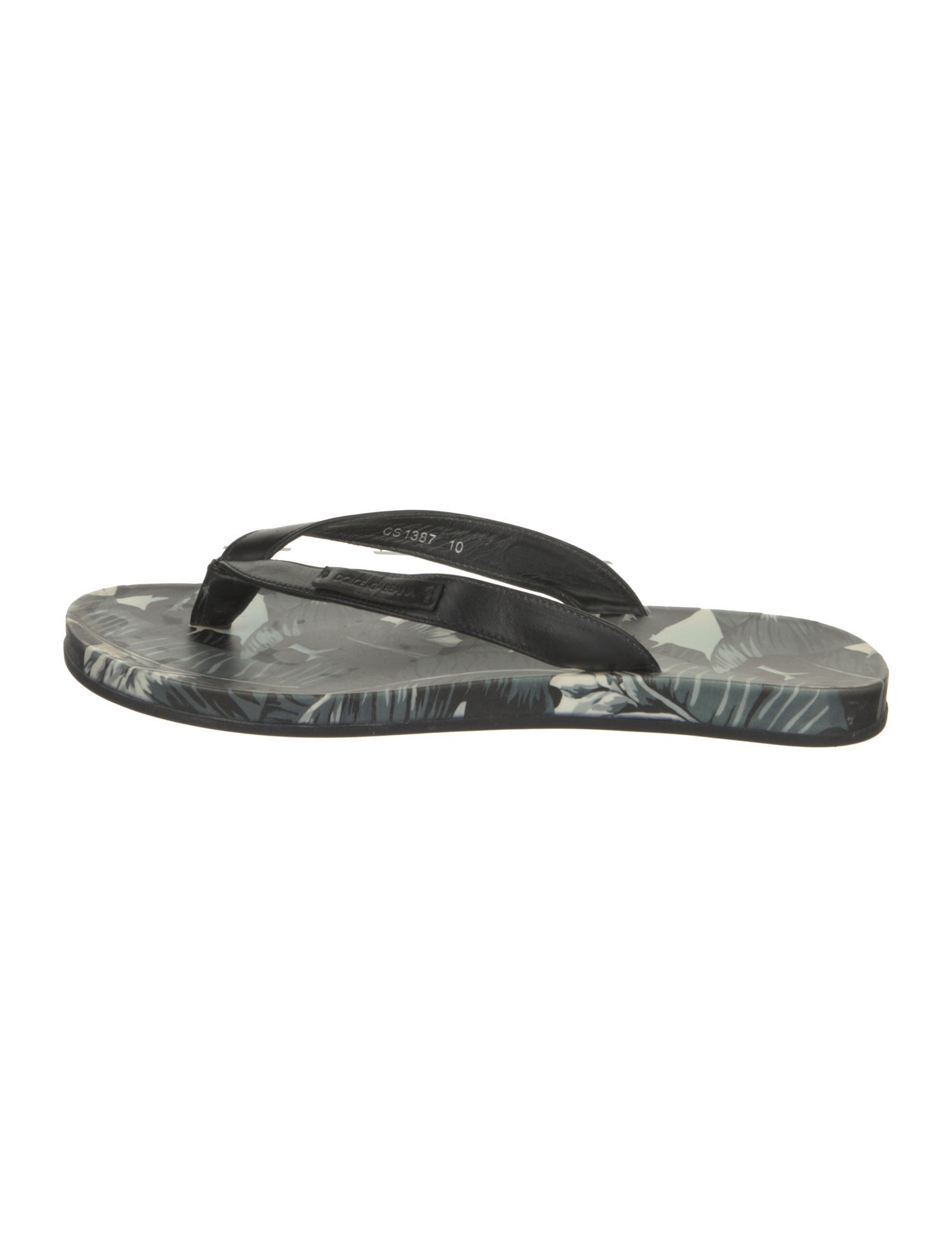 Dolce & Gabbana Leather Printed Flip Flops