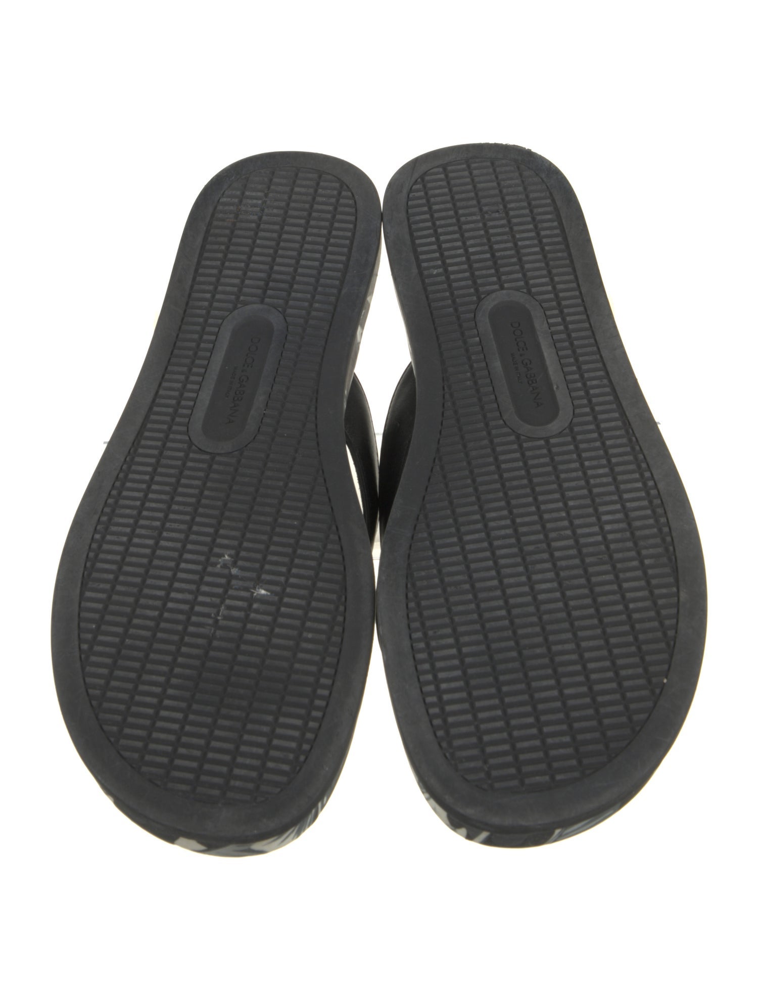 Dolce & Gabbana Leather Printed Flip Flops