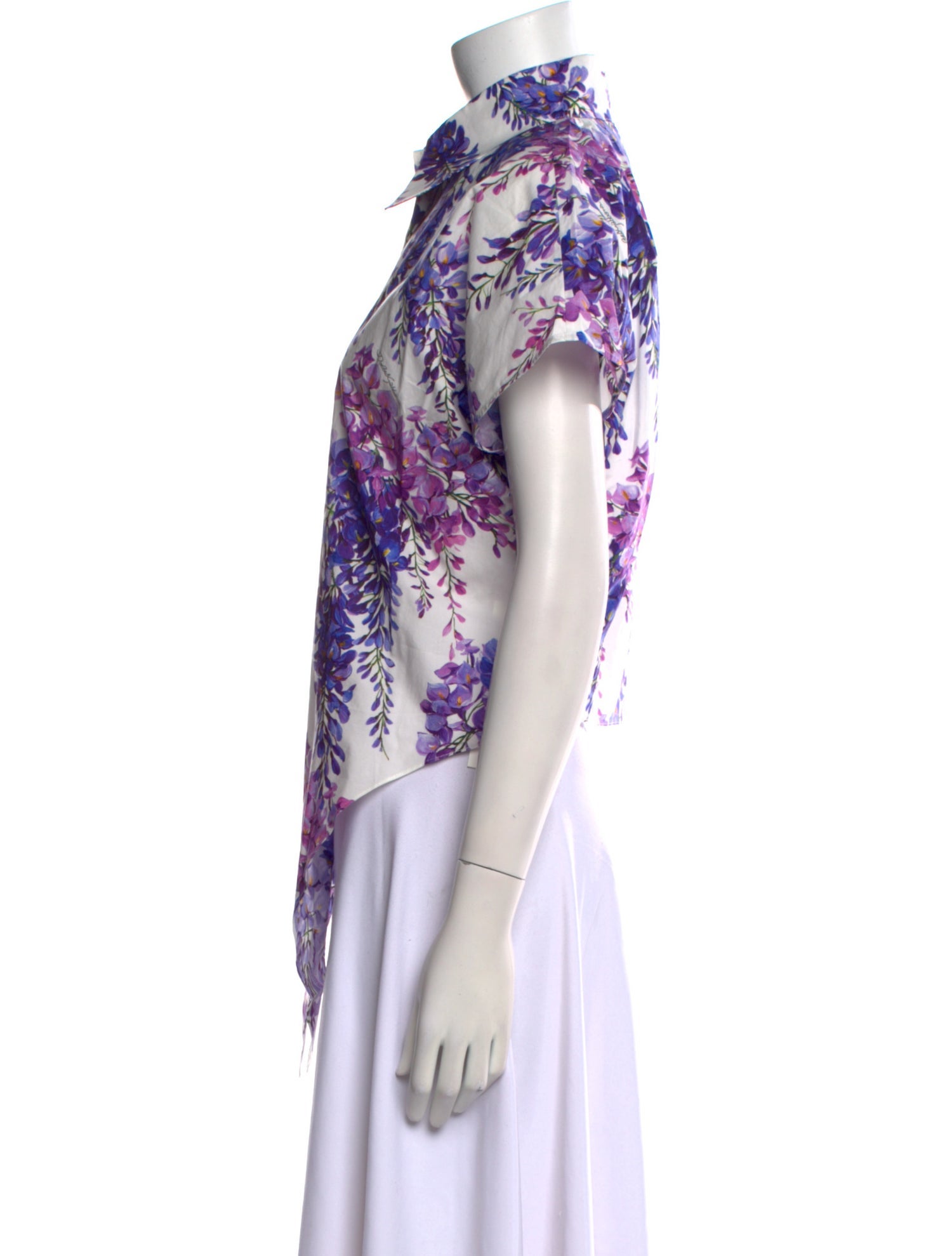 Dolce & Gabbana Floral Print Short Sleeve Button-Up Top