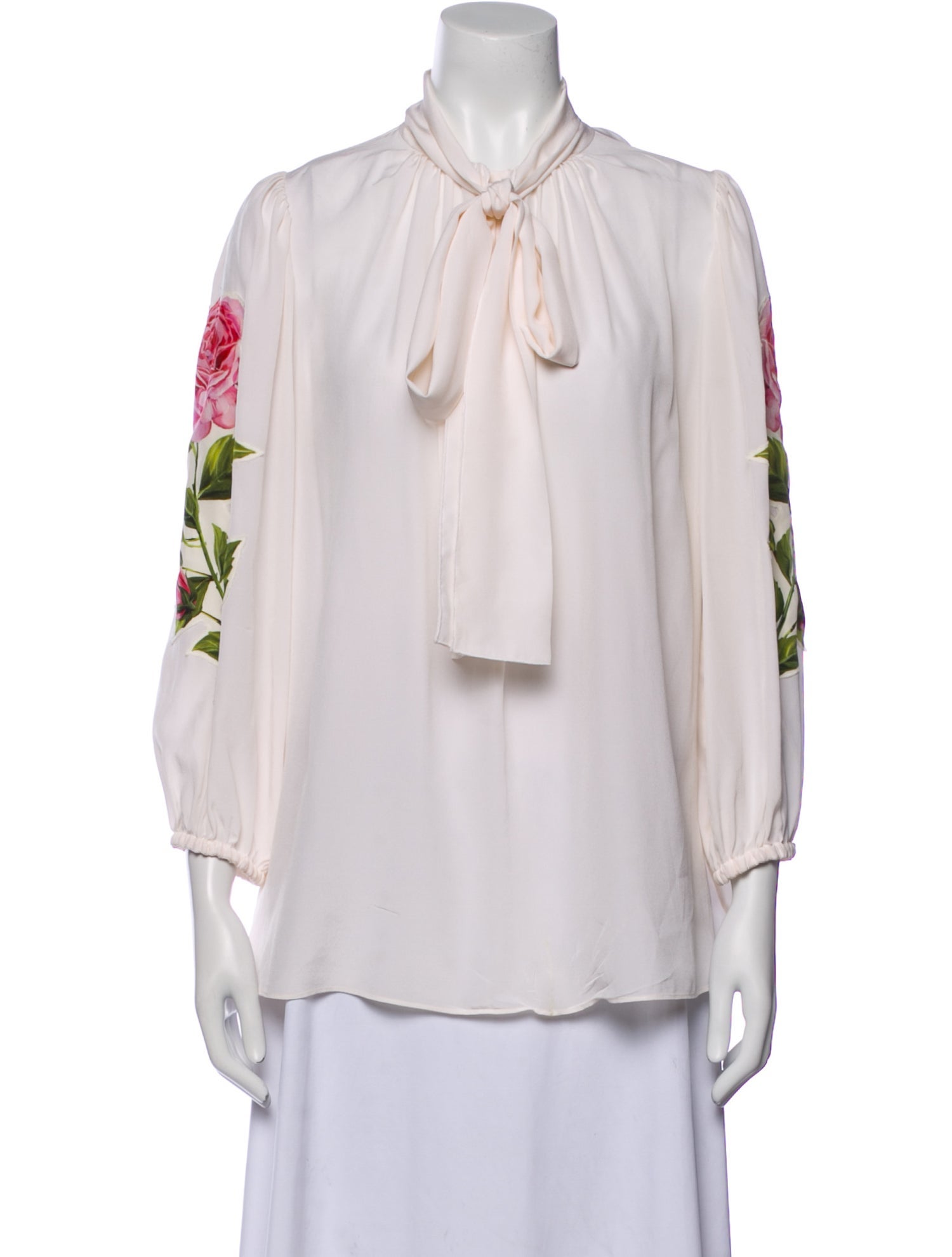 Dolce & Gabbana Silk Tie Neck Blouse