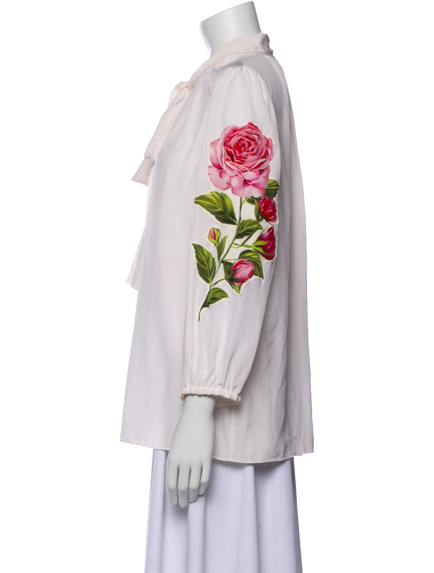 Dolce & Gabbana Silk Tie Neck Blouse