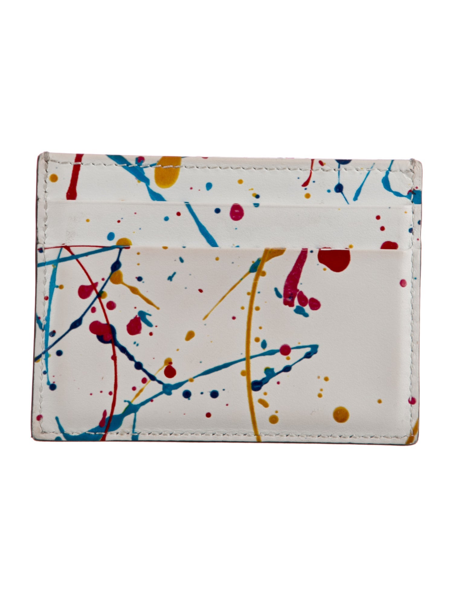 Dolce & Gabbana Paint Splatter Leather Bifold Wallet