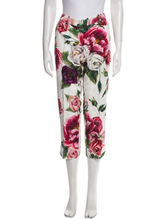 Dolce & Gabbana Floral Print Straight Leg Pants