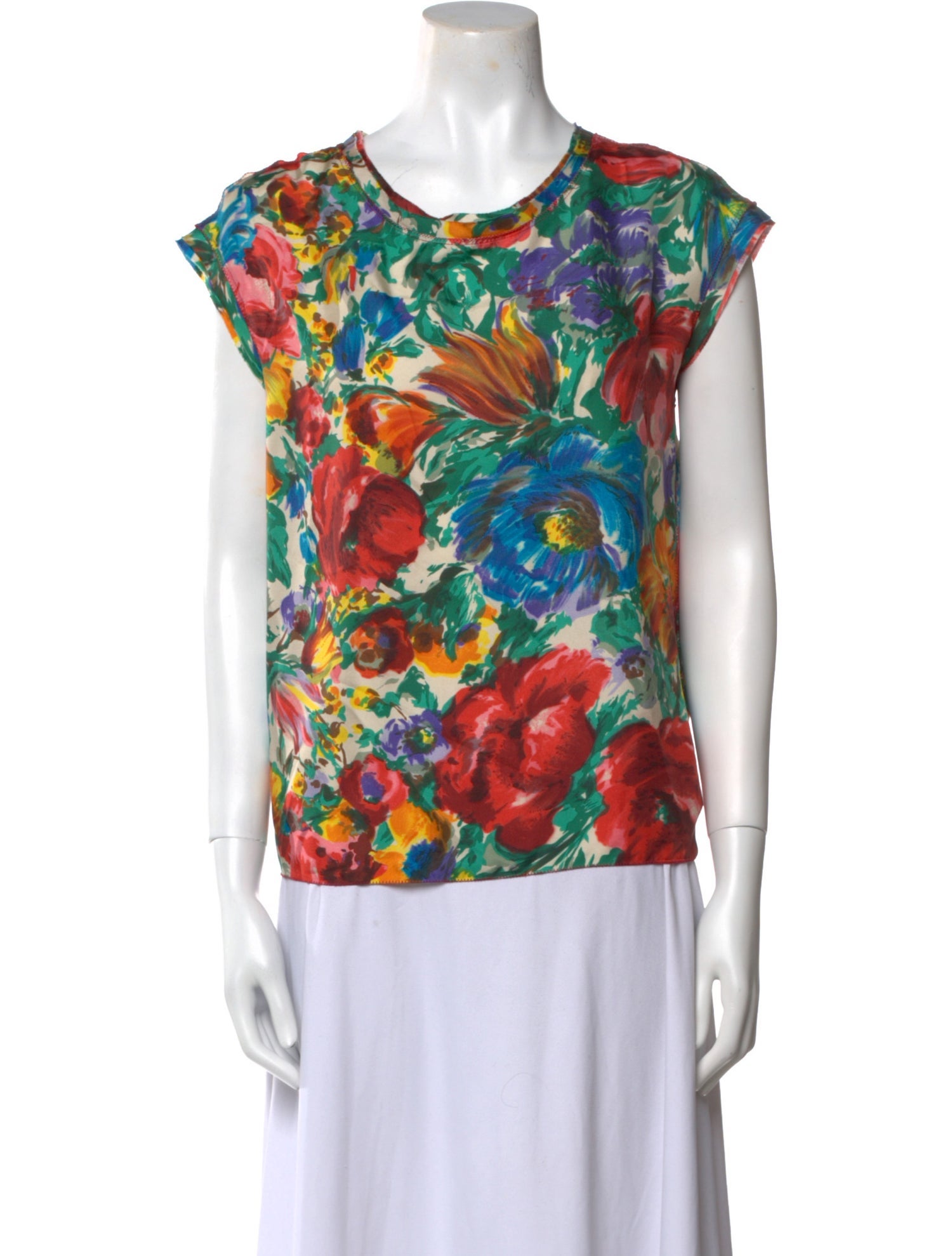 Dolce & Gabbana Silk Floral Print T-Shirt