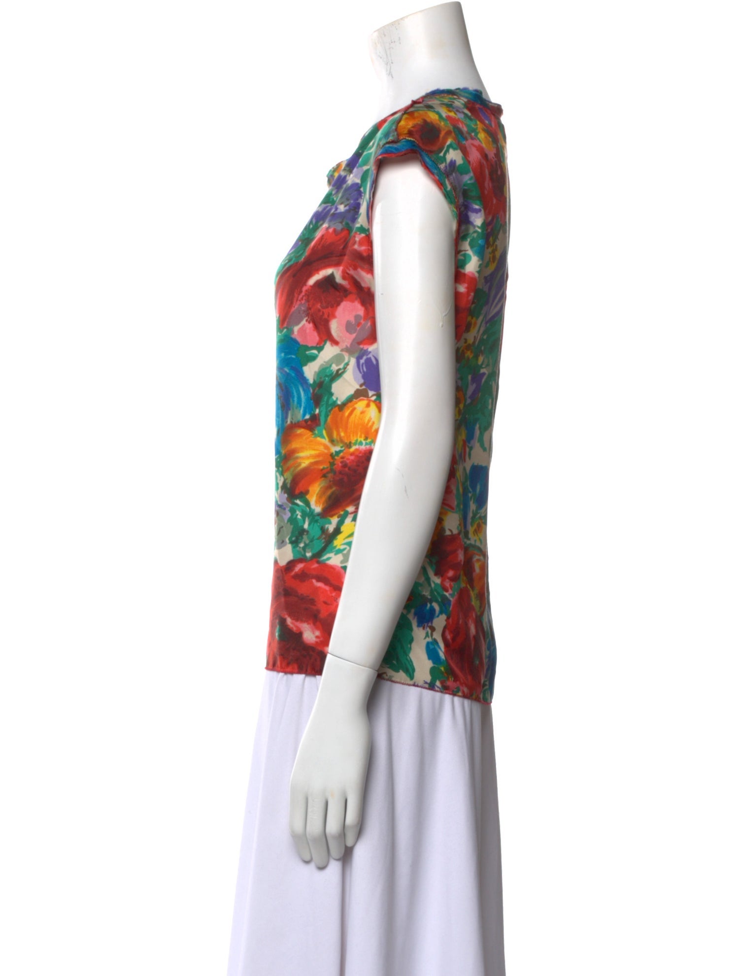 Dolce & Gabbana Silk Floral Print T-Shirt