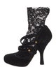 Dolce & Gabbana Suede Lace Trim Embellishment Pumps