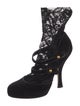 Dolce & Gabbana Suede Lace Trim Embellishment Pumps