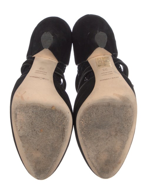Dolce & Gabbana Suede Lace Trim Embellishment Pumps