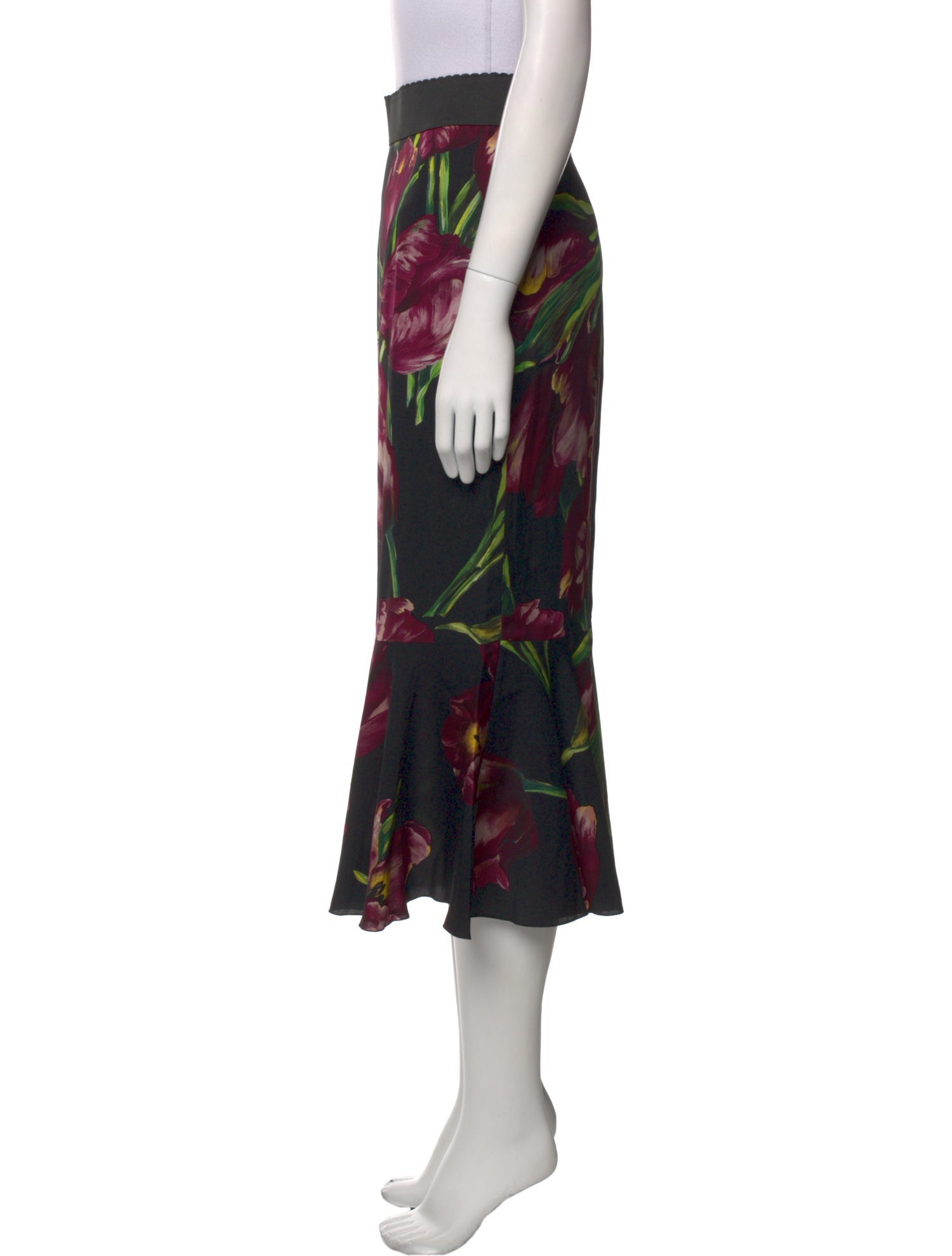 Dolce & Gabbana Silk Midi Length Skirt