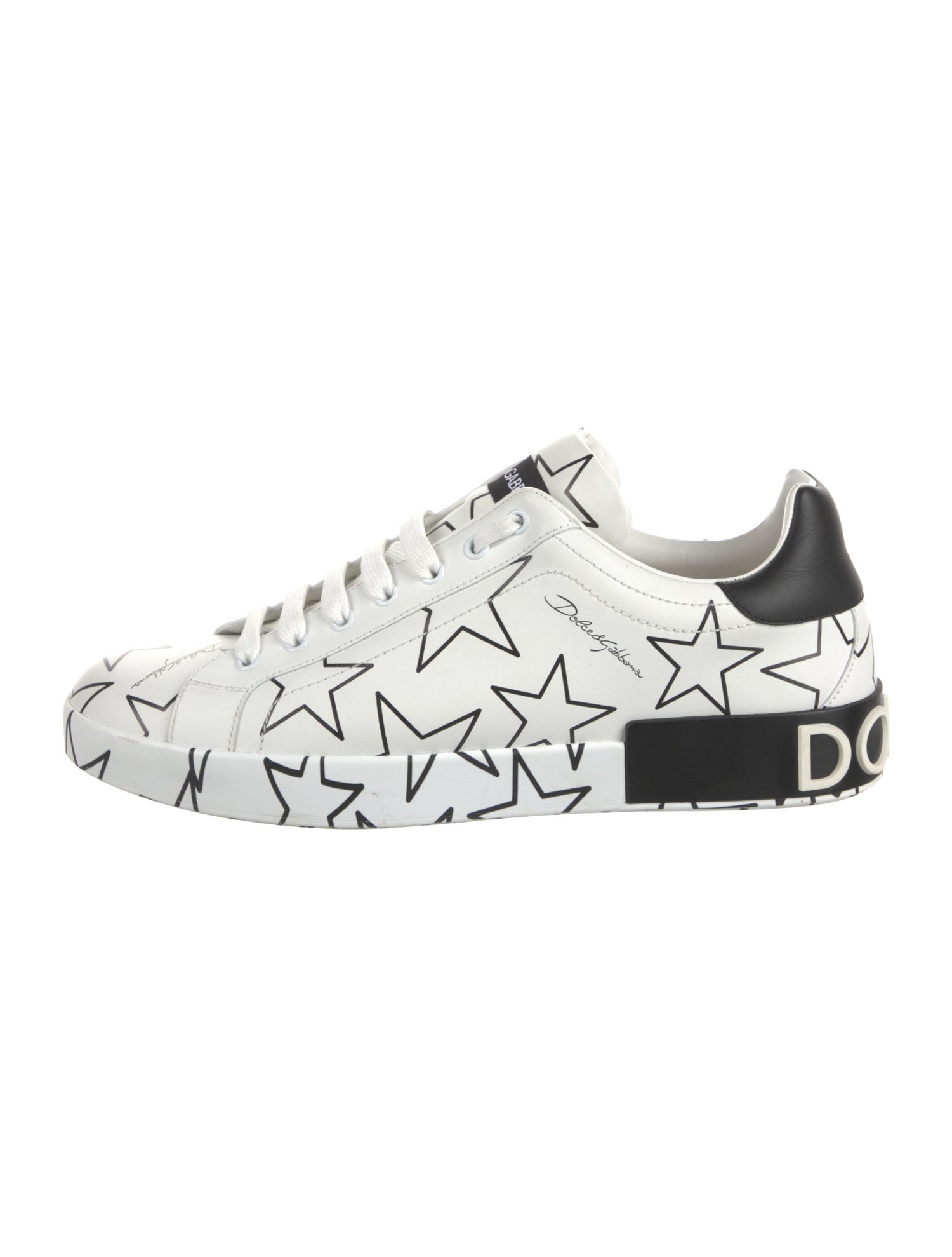 Dolce & Gabbana Leather Printed Sneakers