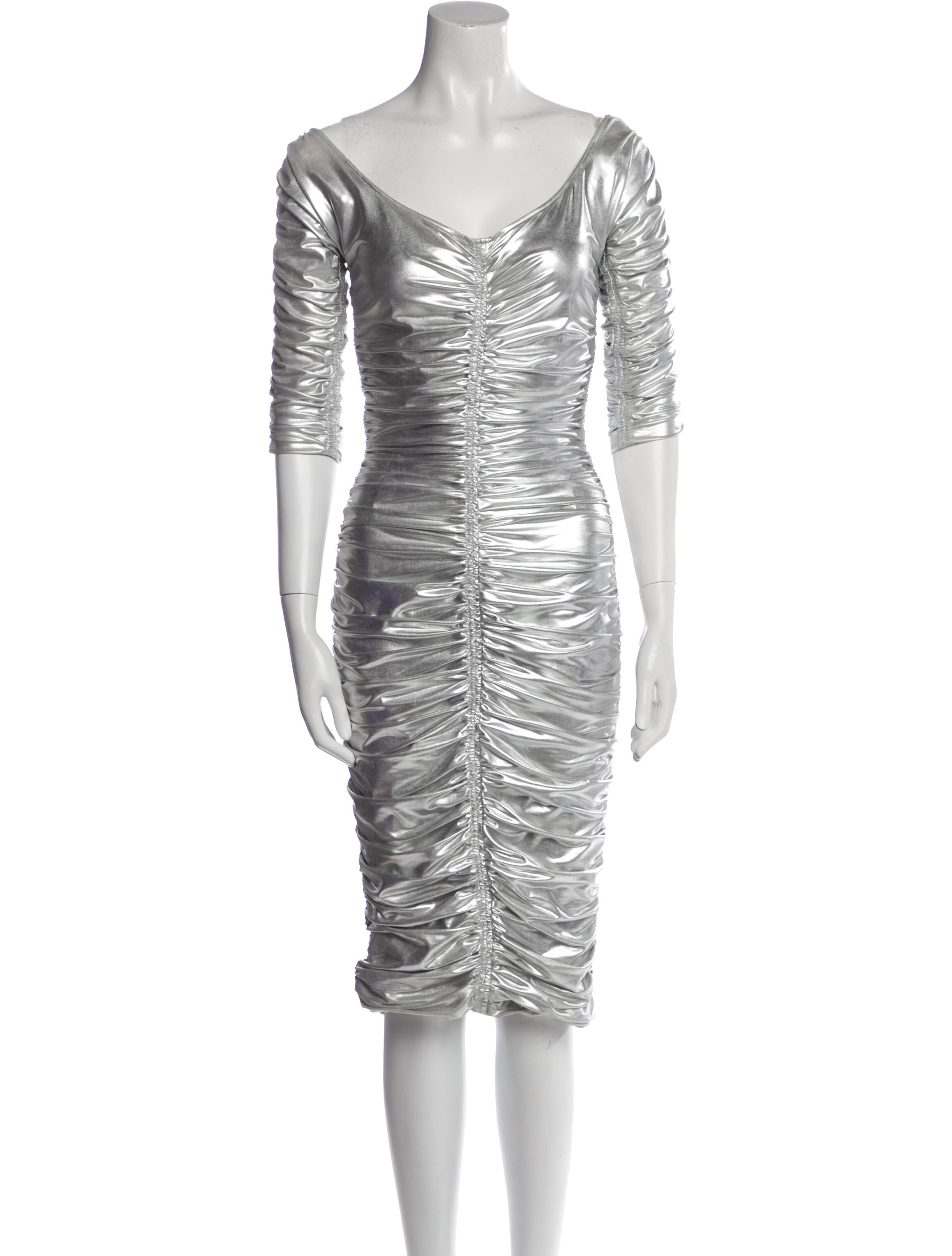 Dolce & Gabbana V-Neck Midi Length Dress