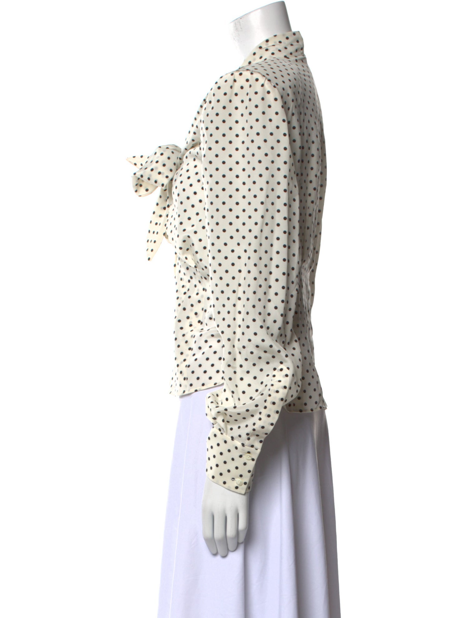 Dolce & Gabbana Silk Polka Dot Print Blouse