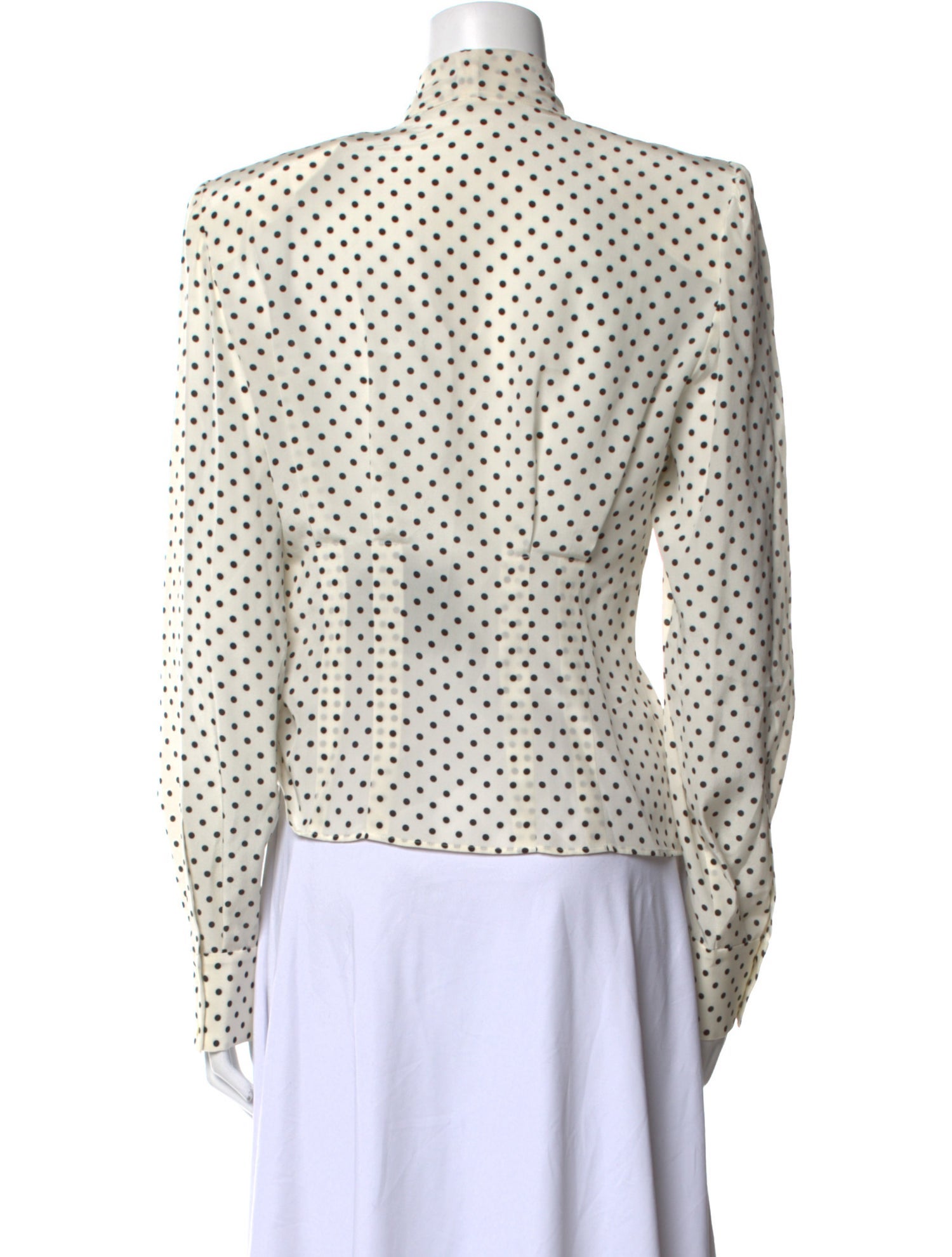 Dolce & Gabbana Silk Polka Dot Print Blouse